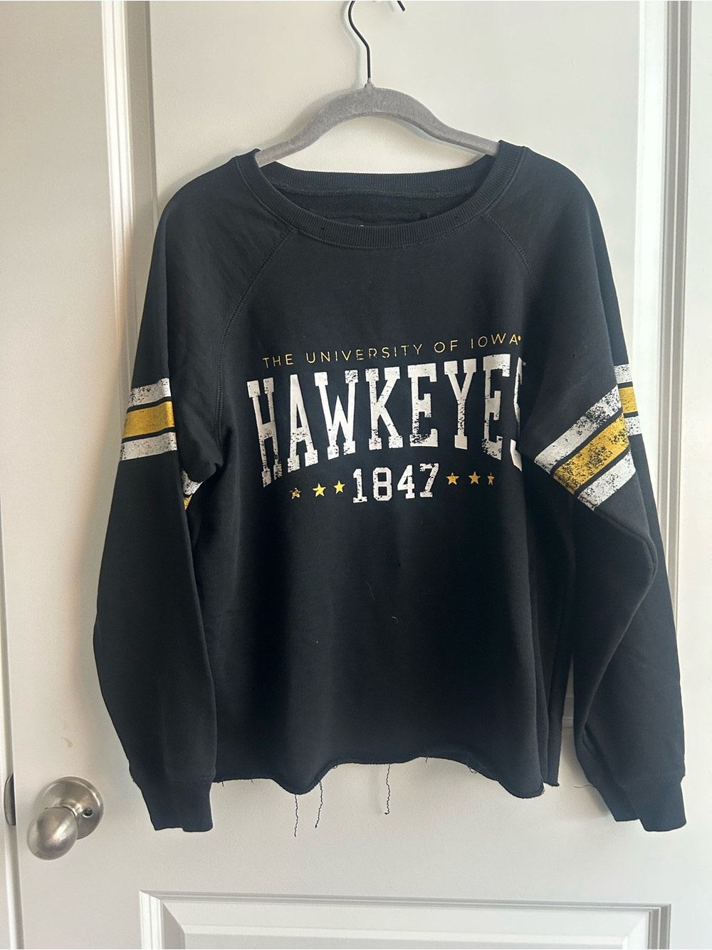 University of Iowa Hawkeyes Black Graphic Crewneck Sweatshirt